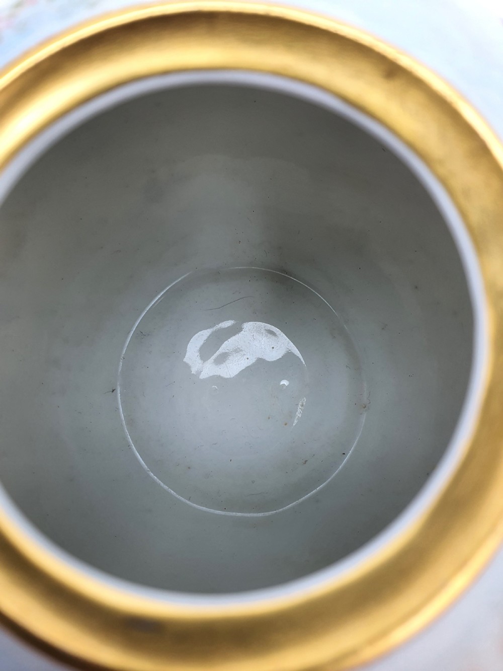 Wonderful Antique Continental Porcelain Kettle with Cherubs and Gilded Accents – circa 1900 View VI