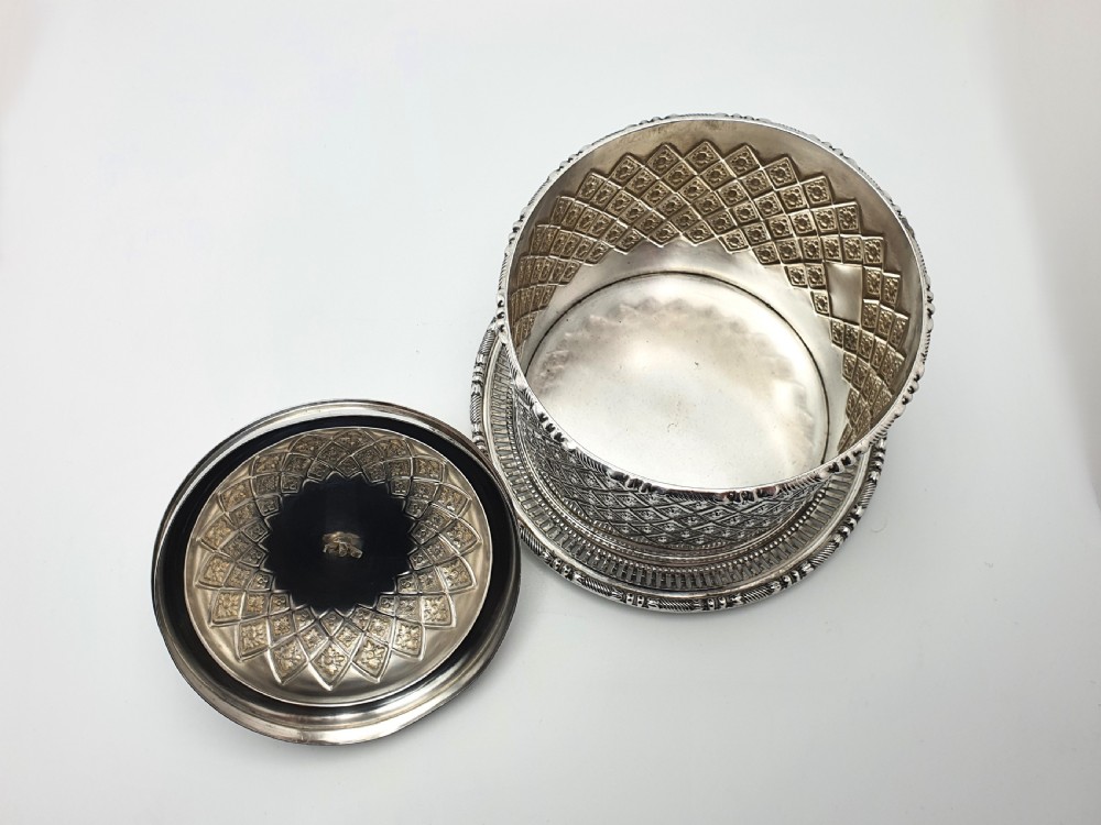 Superb Antique Edwardian Silver-Plated Biscuit Box - circa 1905 View III