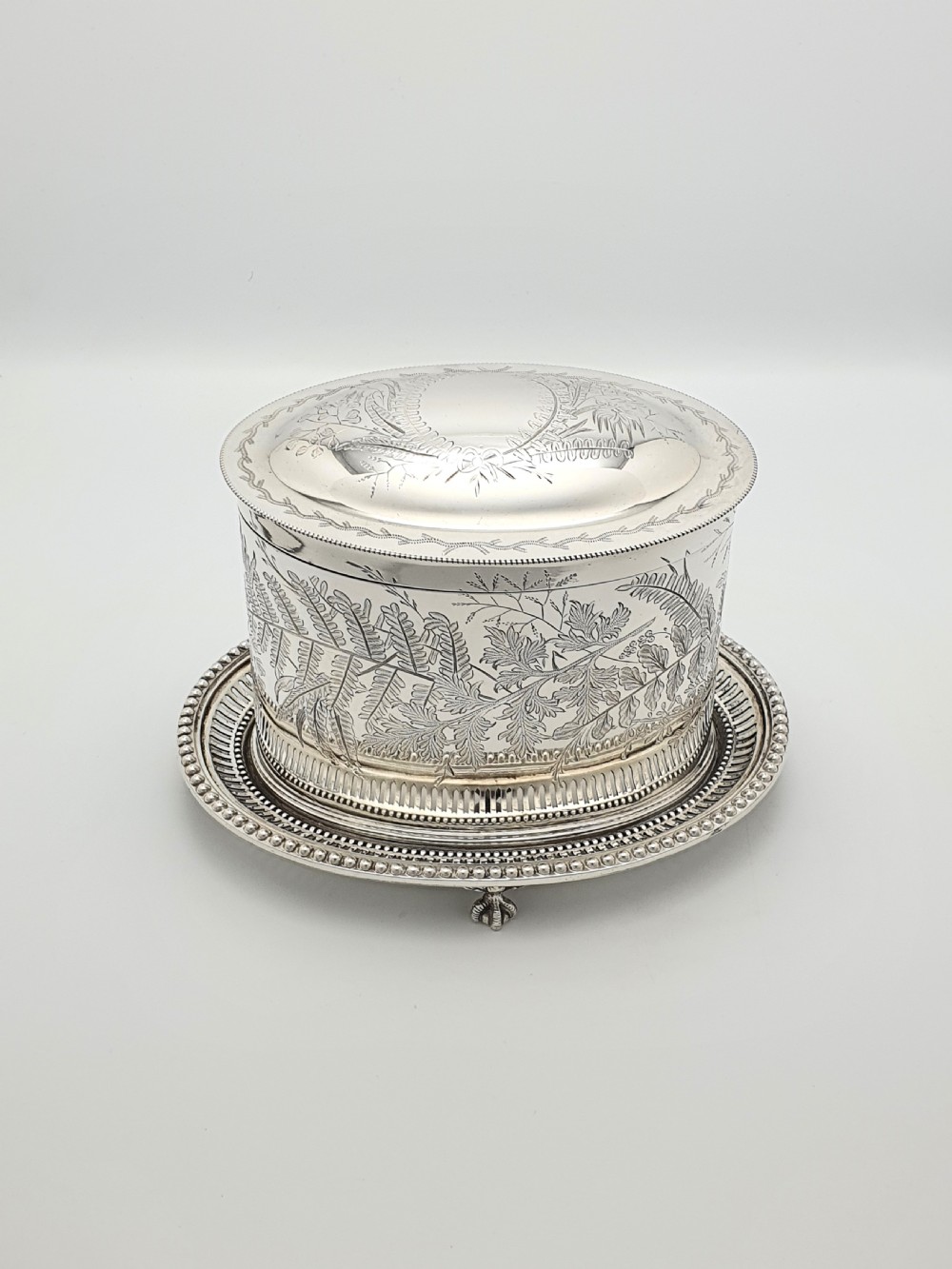 Lovely Antique Victorian Silver-Plated Oval Biscuit/Cookie Jar – circa 1880