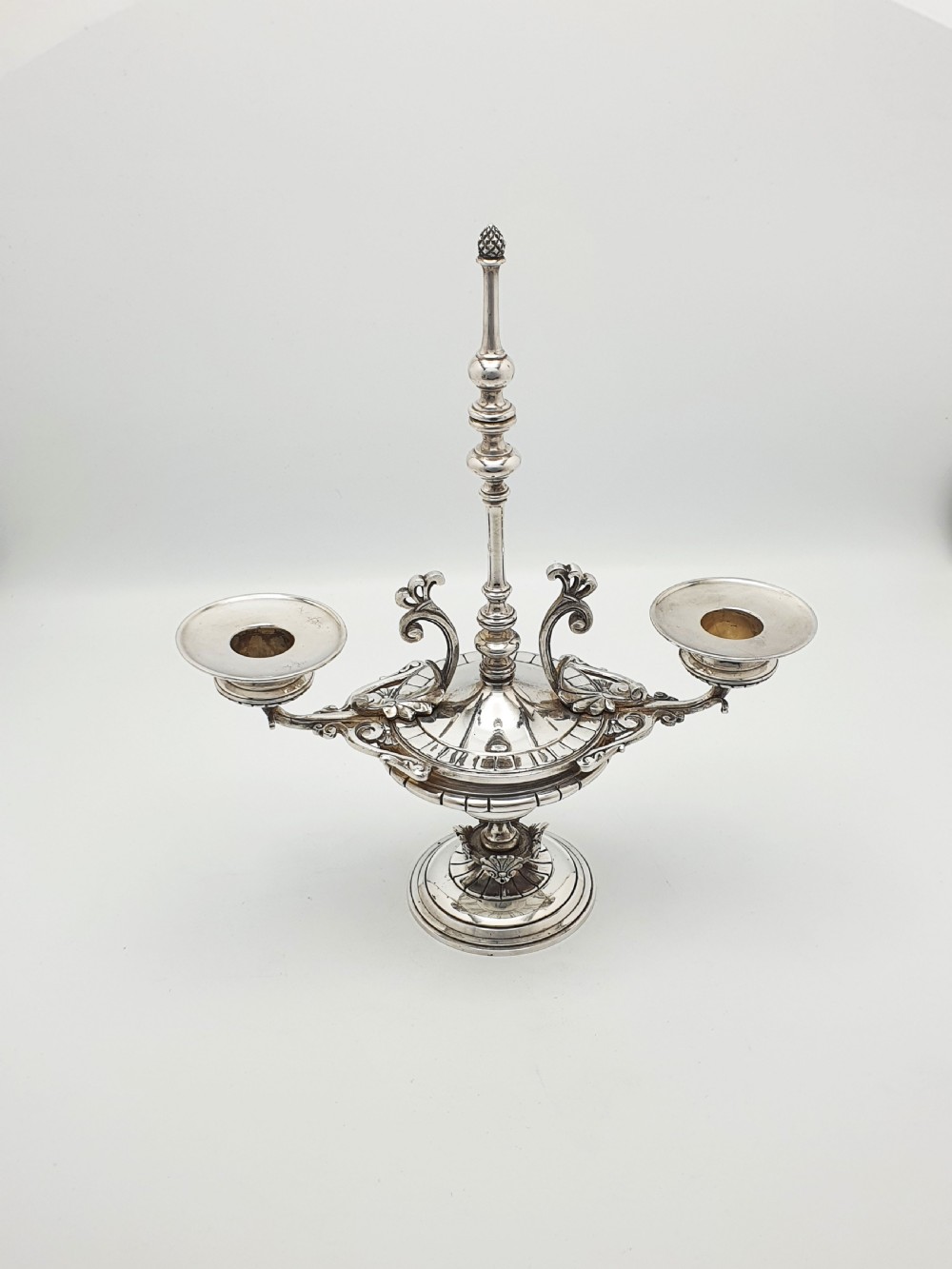 Pair of French Antique Victorian Neoclassical Revival Silver-Plated Candelabra – circa 1890 View V