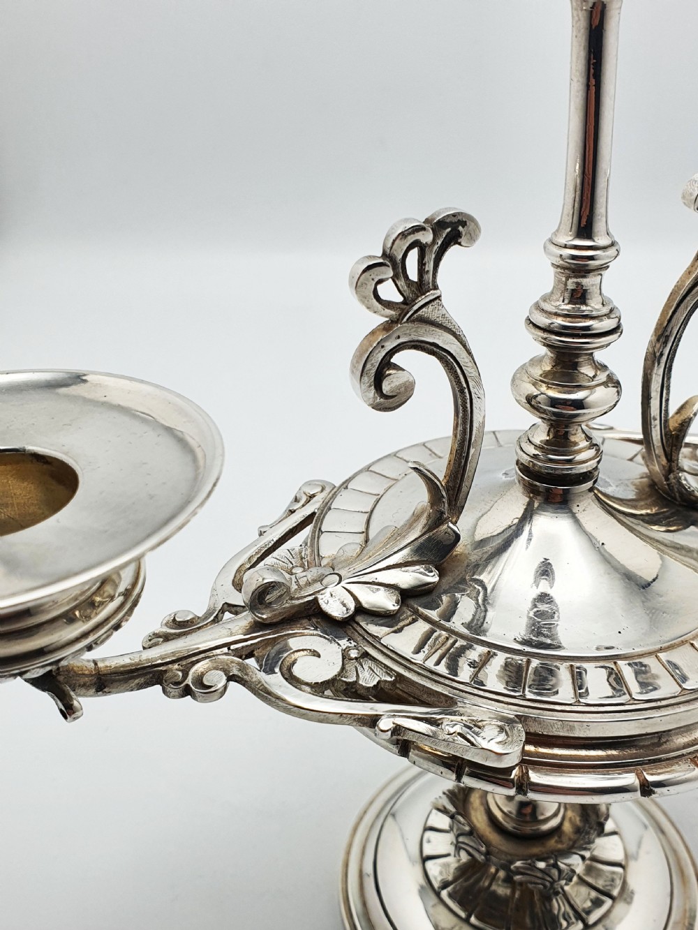 Pair of French Antique Victorian Neoclassical Revival Silver-Plated Candelabra – circa 1890 View IX