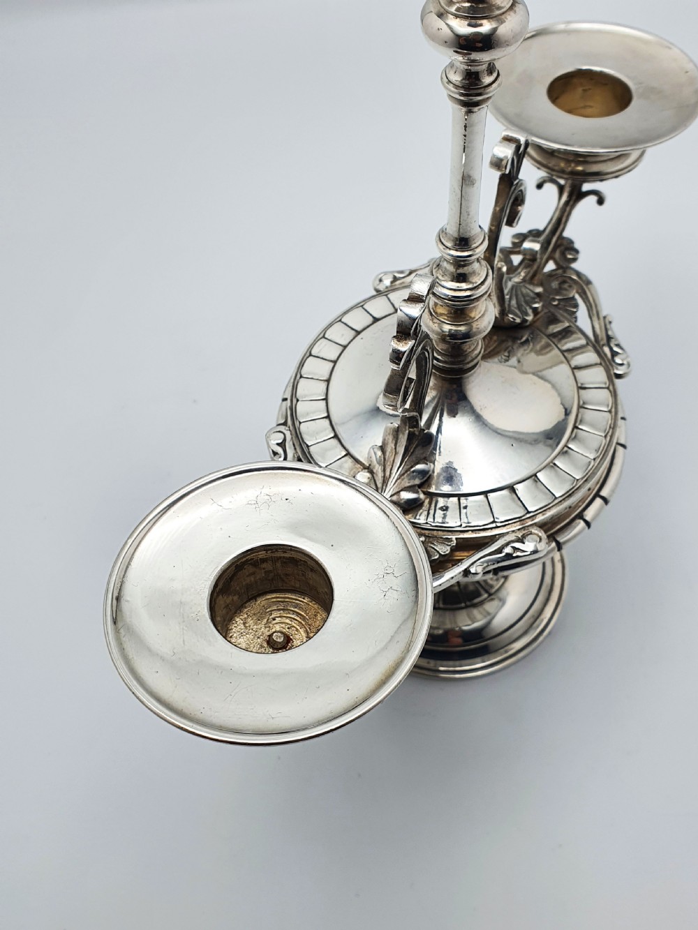 Pair of French Antique Victorian Neoclassical Revival Silver-Plated Candelabra – circa 1890 View XI