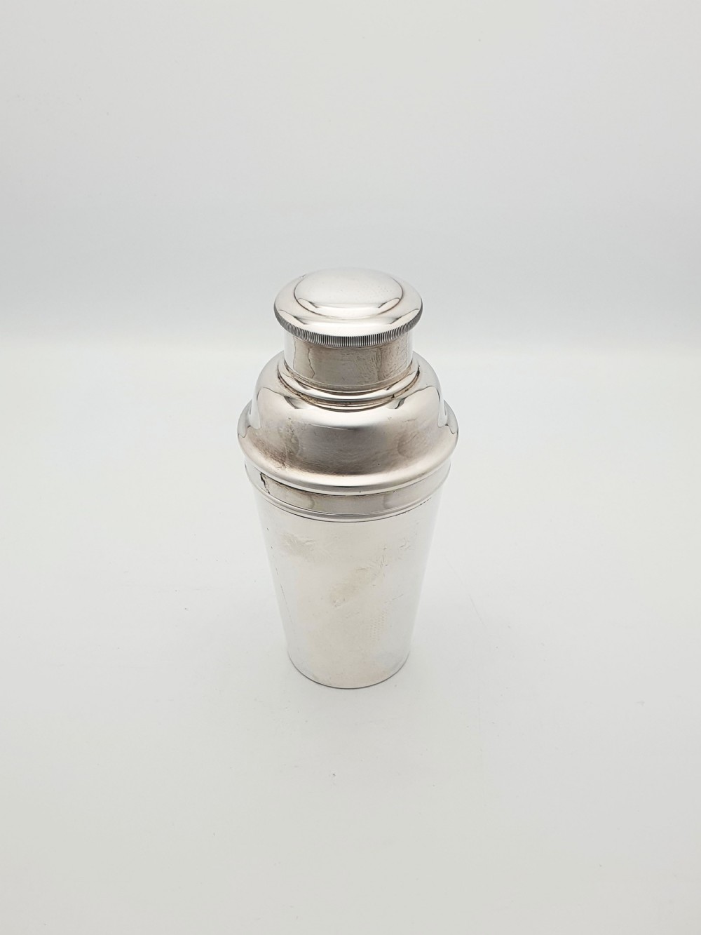 Art Deco Silver-Plated Cocktail Shaker with Built in Ice Breaker – circa 1920’s