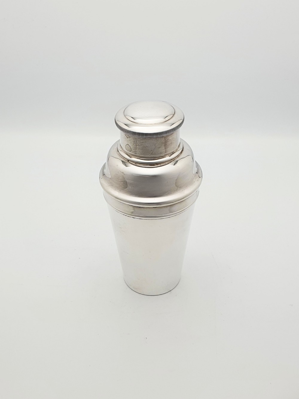Art Deco Silver-Plated Cocktail Shaker with Built in Ice Breaker – circa 1920’s View II