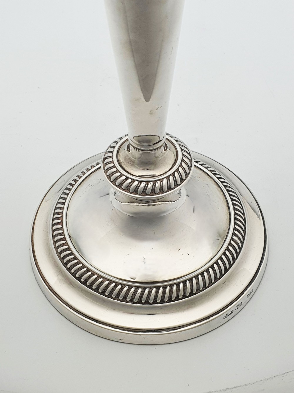Nice Pair of Antique Silver-Plated Neoclassical Style Candlesticks – circa 1920 View VI