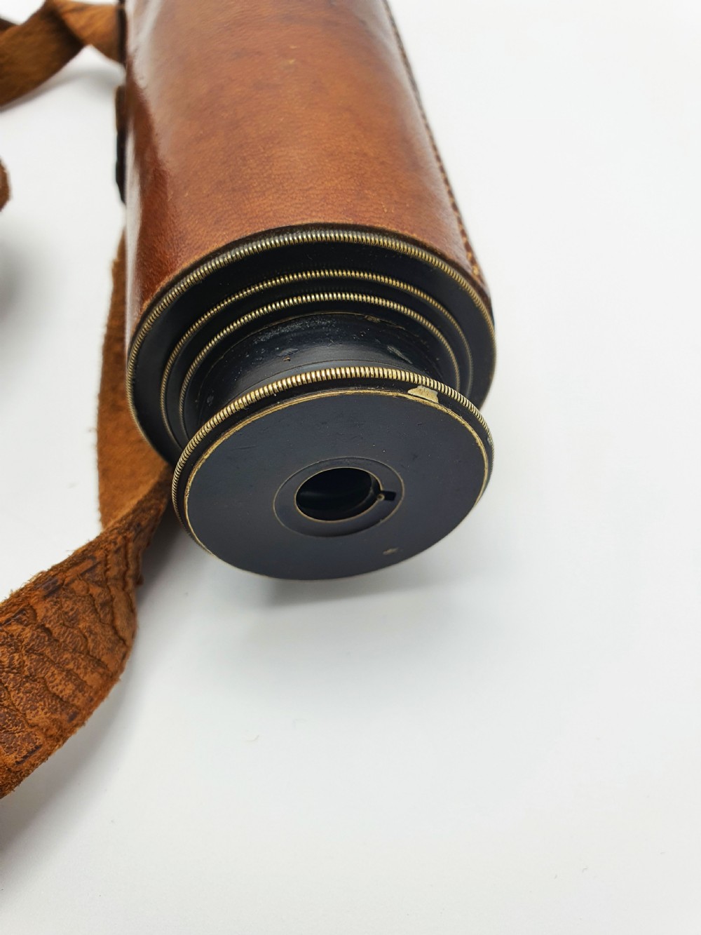Fantastic World War One-Era Military Officer’s Telescope with Leather Case – circa 1915 View VI