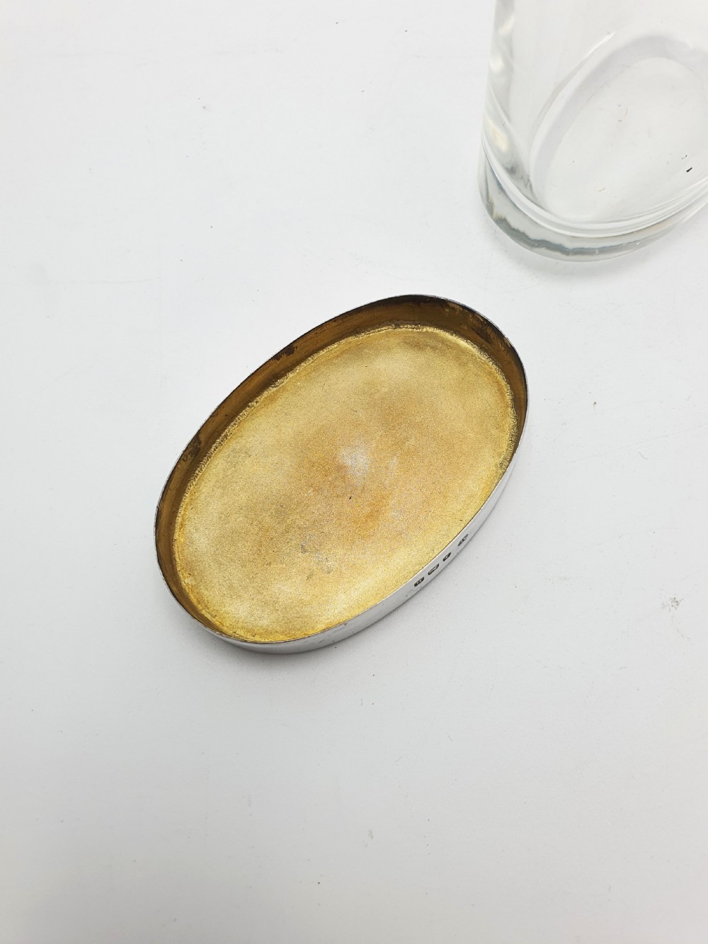 Wonderful Art Deco Silver and Guilloche Enamel Glass Vanity Jar - 1932 View IV
