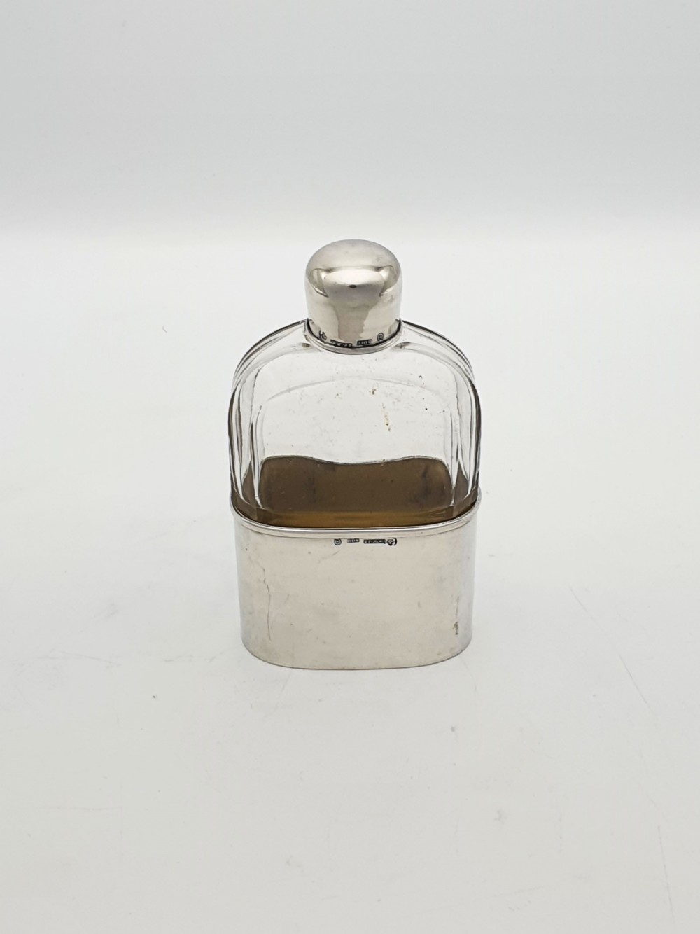 Nice German Silver and Cut-Glass Hip Flask – circa 1920