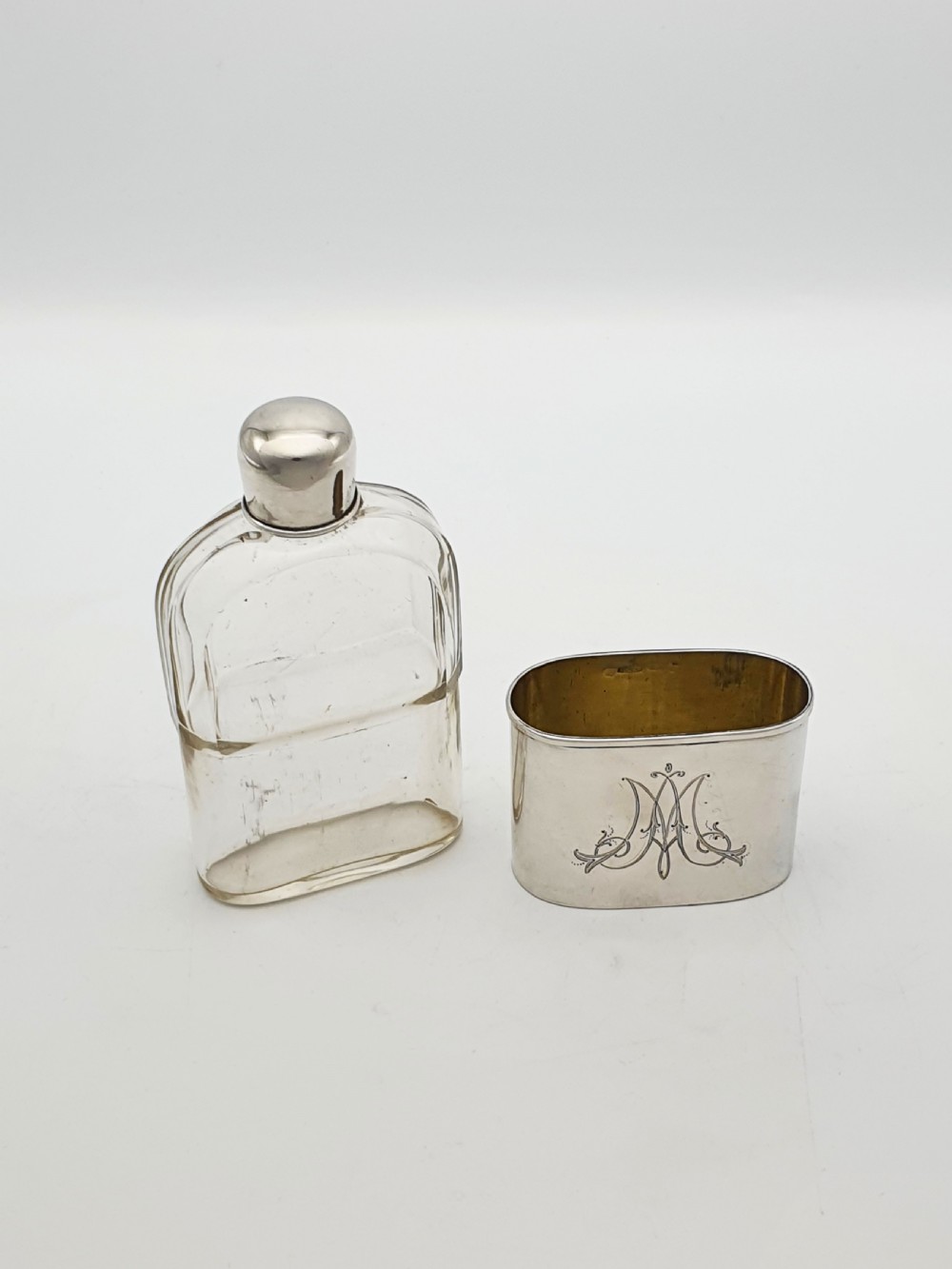 Nice German Silver and Cut-Glass Hip Flask – circa 1920 View IV