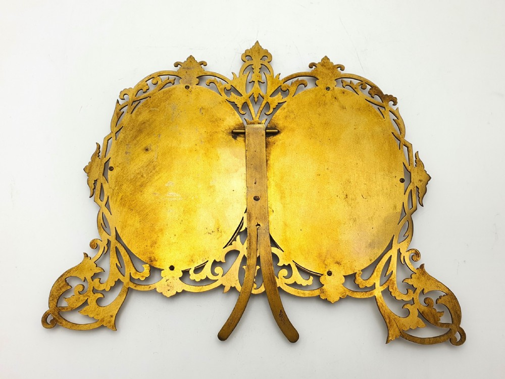 Splendid Victorian Gilded Brass Double Photo Frame - circa 1890 View V