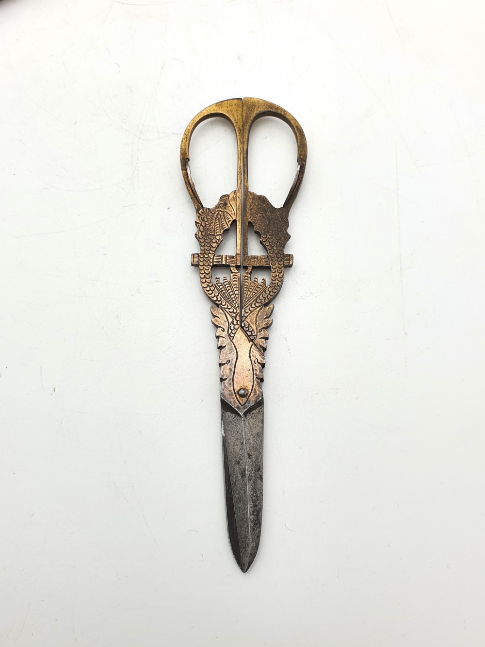Unusual Antique Commemorative Bronze & Steel Ship Launch Shears – SS Victorian, June 1900