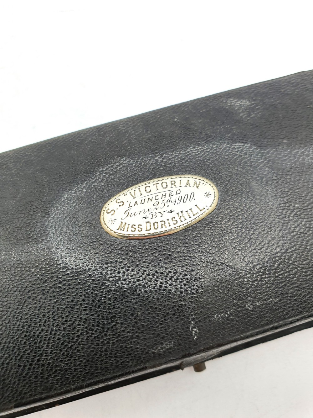 Unusual Antique Commemorative Bronze & Steel Ship Launch Shears – SS Victorian, June 1900 View III