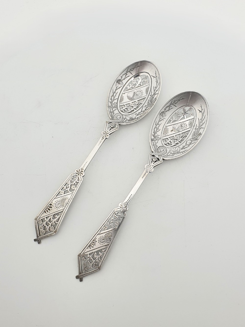 Beautiful pair of Victorian Serving Spoons – circa 1890 View II
