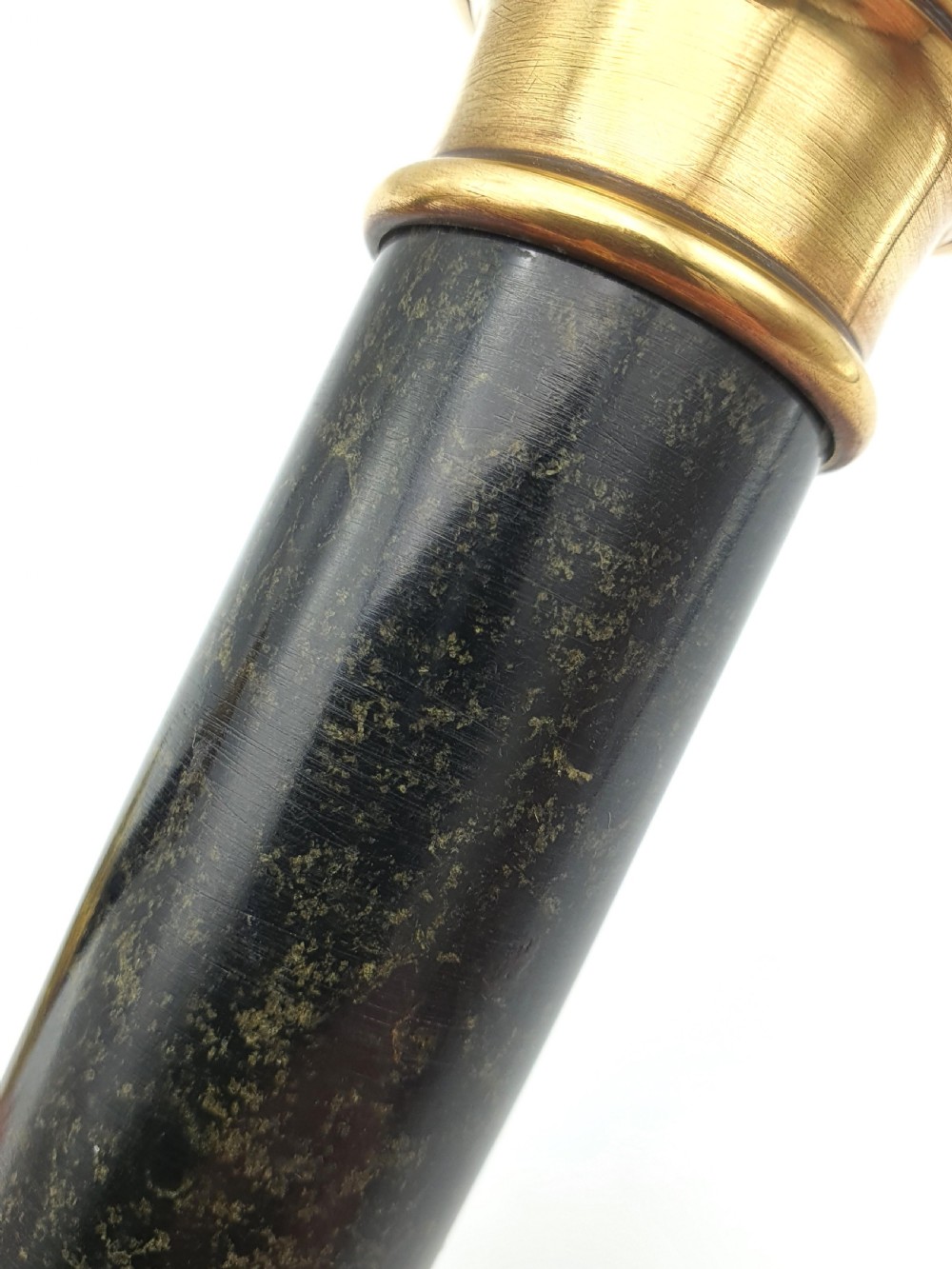 Gorgeous Pair of French Brass and Stone Candlesticks - circa 1870 View IV