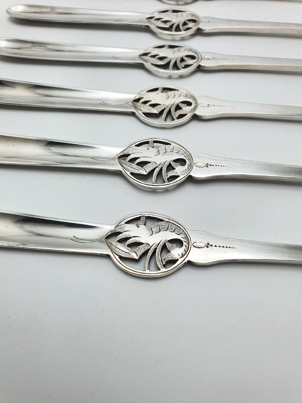 Unusual Set of 12 Edwardian Silver-Plated Lobster Picks – circa 1905 View III