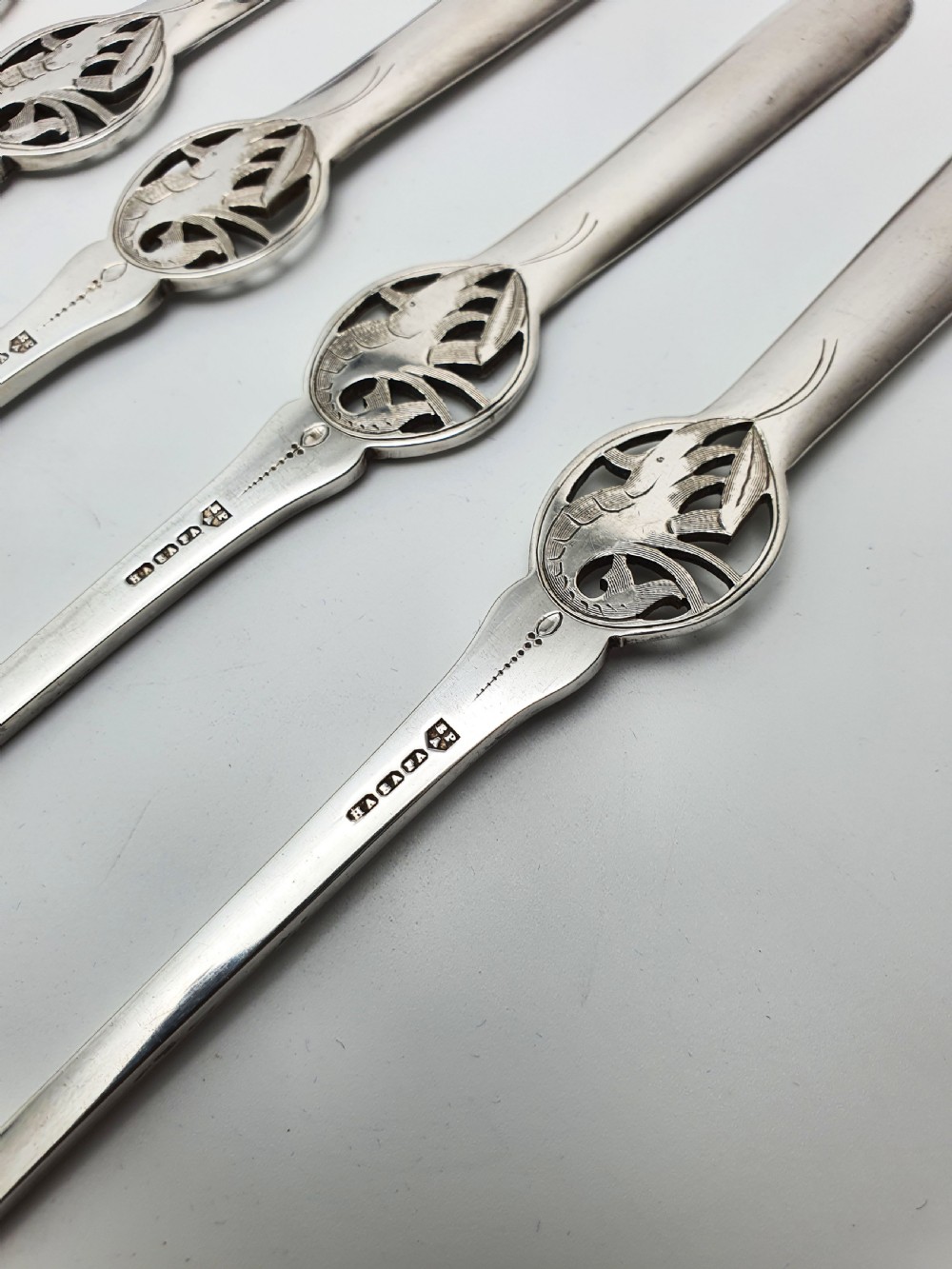 Unusual Set of 12 Edwardian Silver-Plated Lobster Picks – circa 1905 View IV