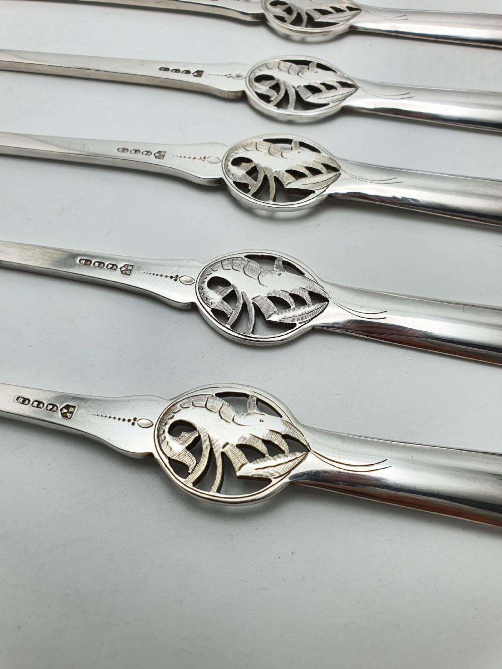 Unusual Set of 12 Edwardian Silver-Plated Lobster Picks – circa 1905 View V