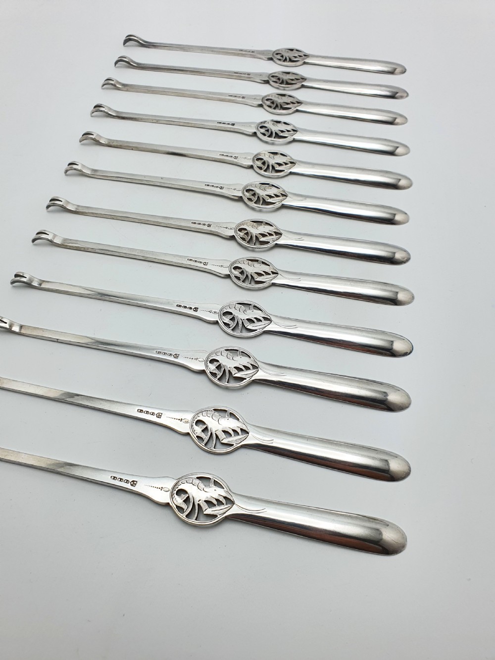 Unusual Set of 12 Edwardian Silver-Plated Lobster Picks – circa 1905 View VI
