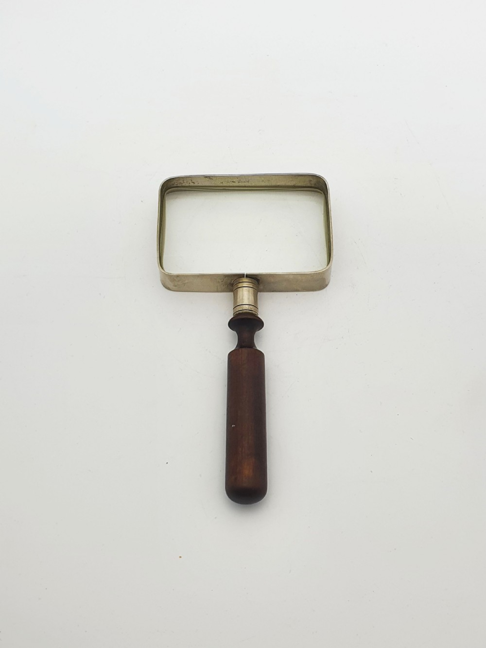 Handsome Antique Rectangular Magnifying Glass with Wooden Handle – circa 1910 View II