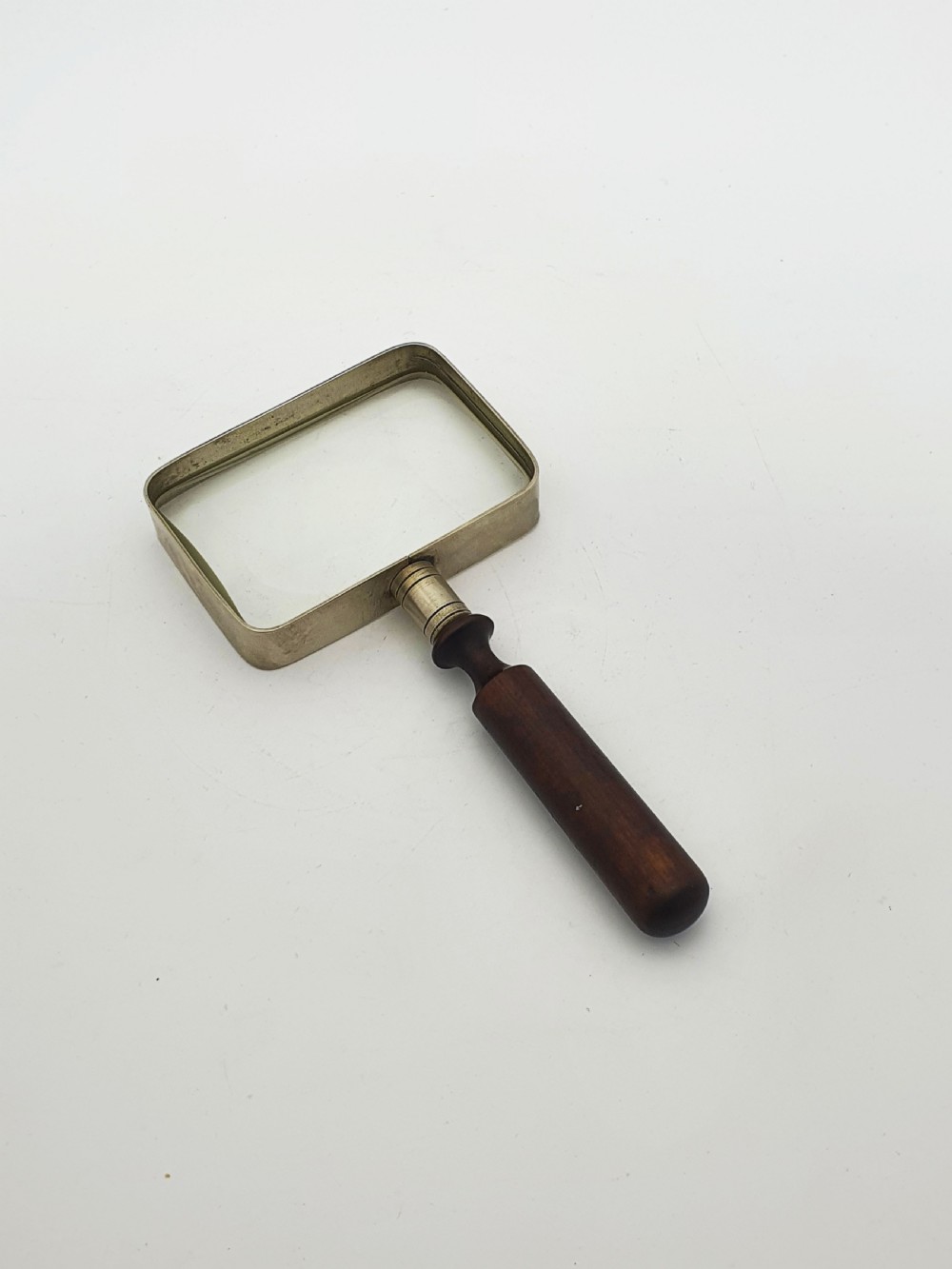 Handsome Antique Rectangular Magnifying Glass with Wooden Handle – circa 1910 View III