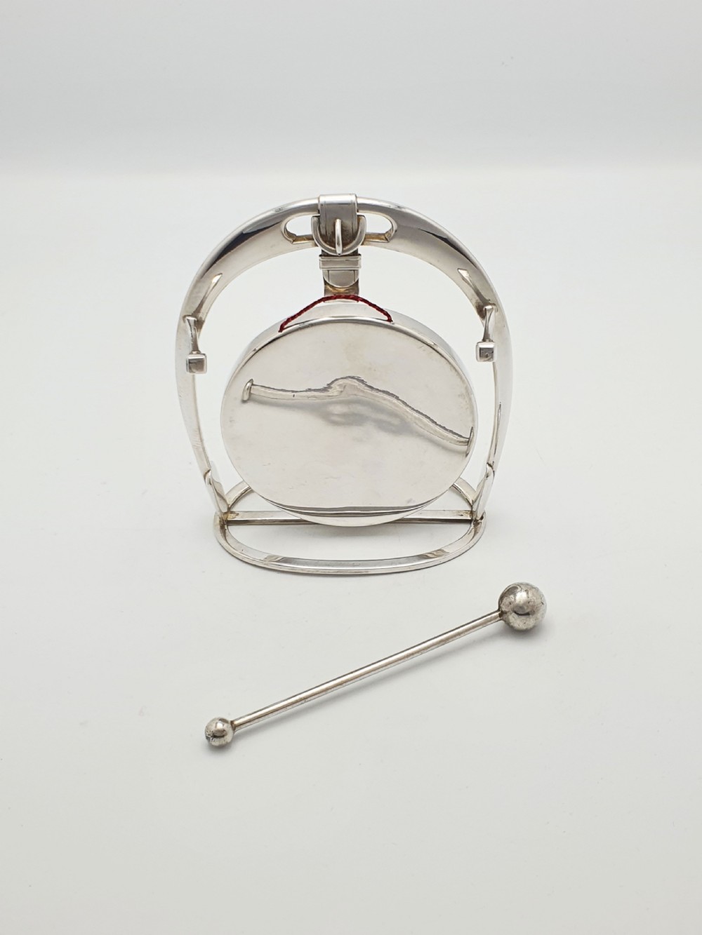 Unusual Antique WMF Silver-Plated Equestrian Table Gong – circa 1920 View V