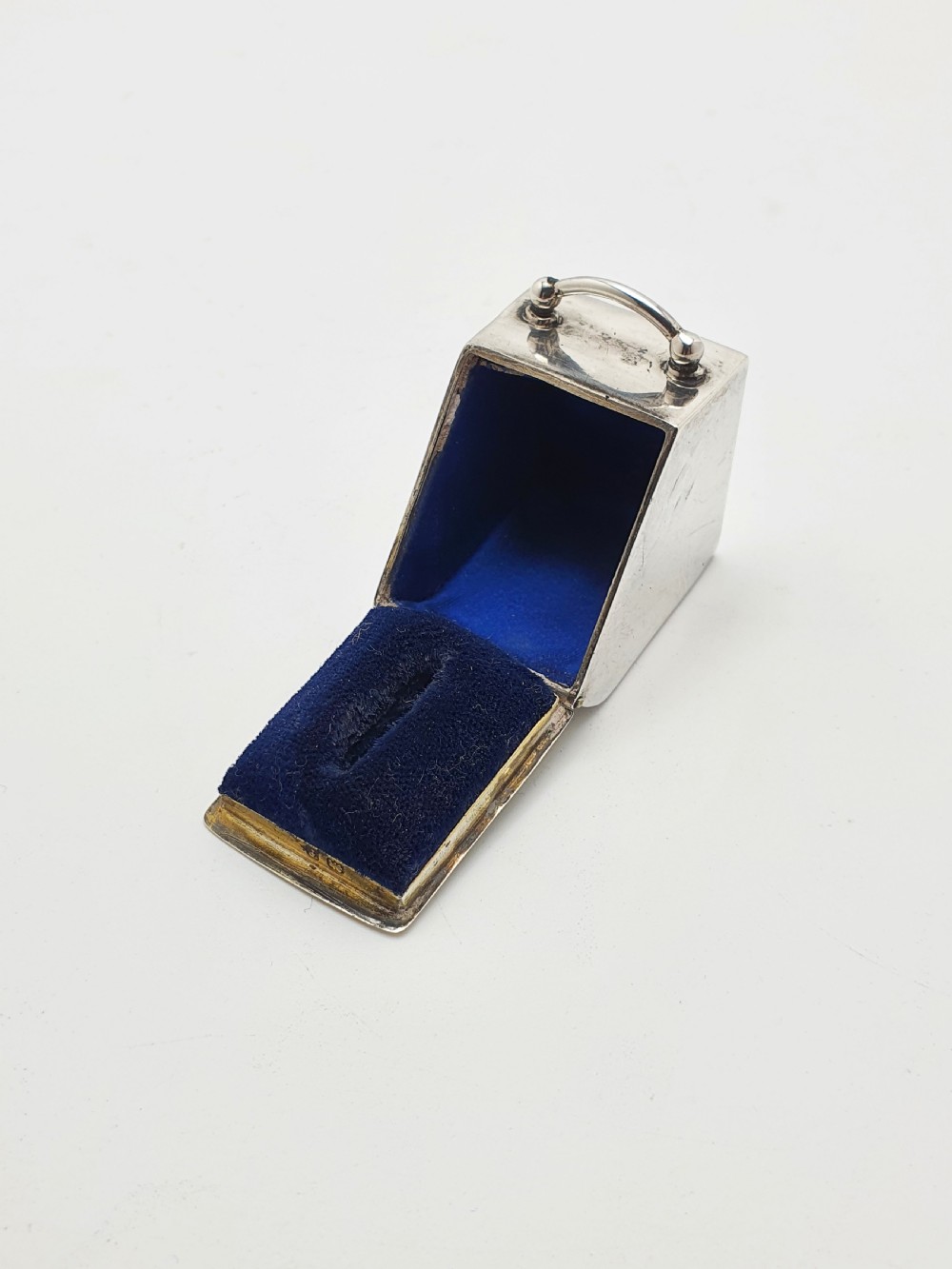 Rare and Fabulous Antique Sterling Silver Cherub Ring Box - 1905 View II