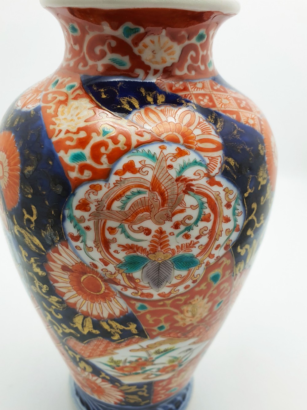 Beautiful Antique Japanese Imari Vase with Floral & Phoenix Design – circa 1900 View V