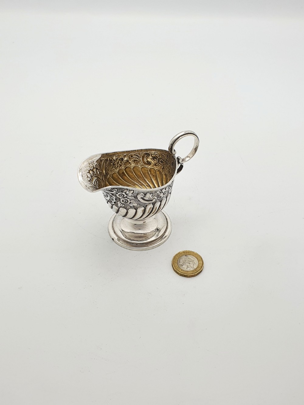 Lovely Small Antique Sterling Silver Cream Jug - 1891 View III