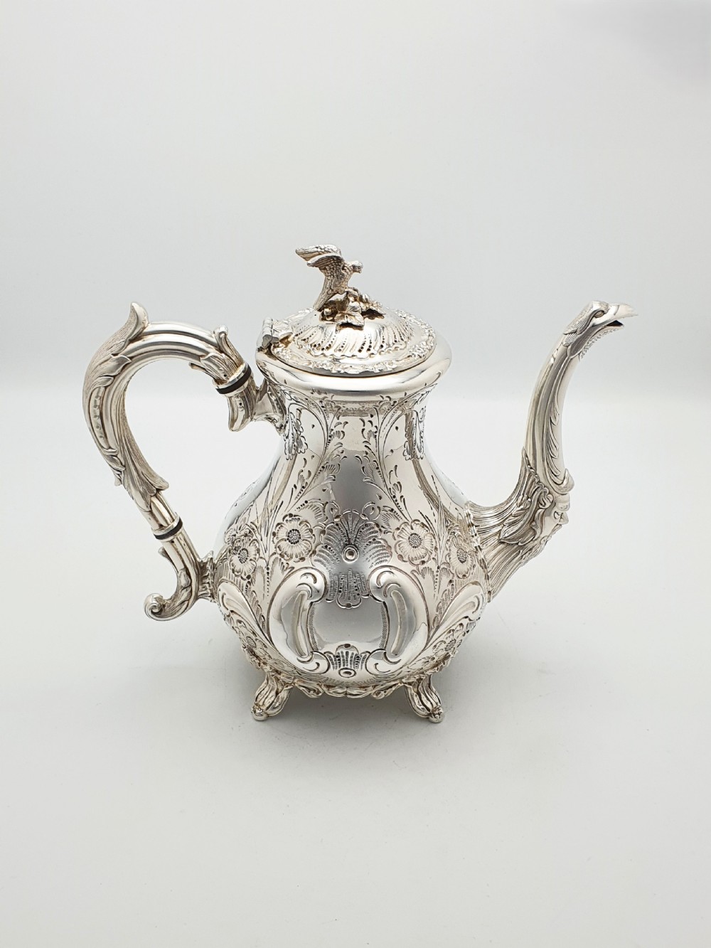 Ornate Antique Four-Piece Tea Set with Stunning Figural Detailing – circa 1920 View II