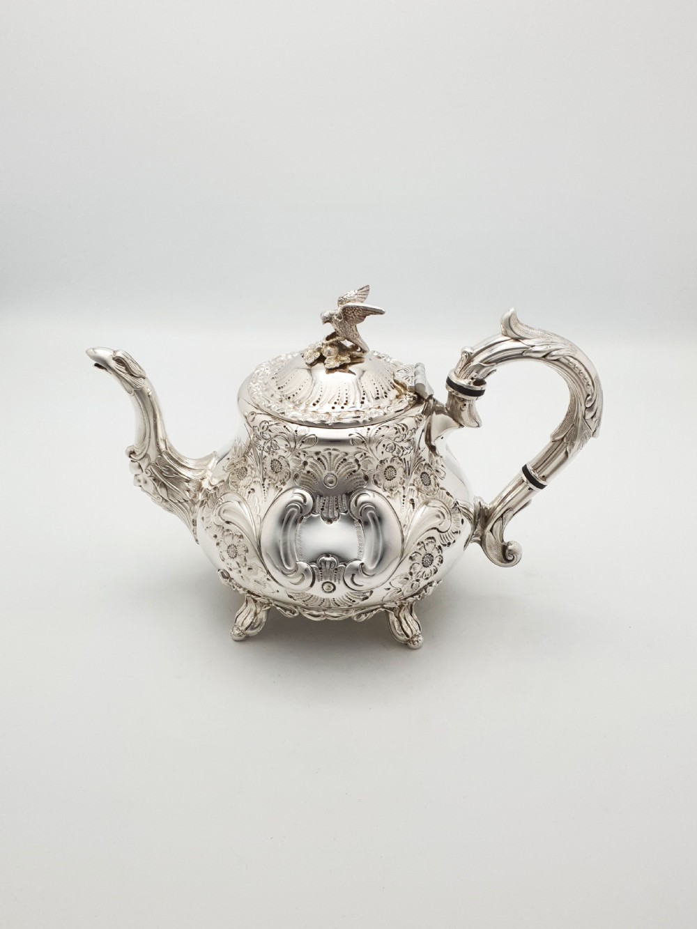 Ornate Antique Four-Piece Tea Set with Stunning Figural Detailing – circa 1920 View IV