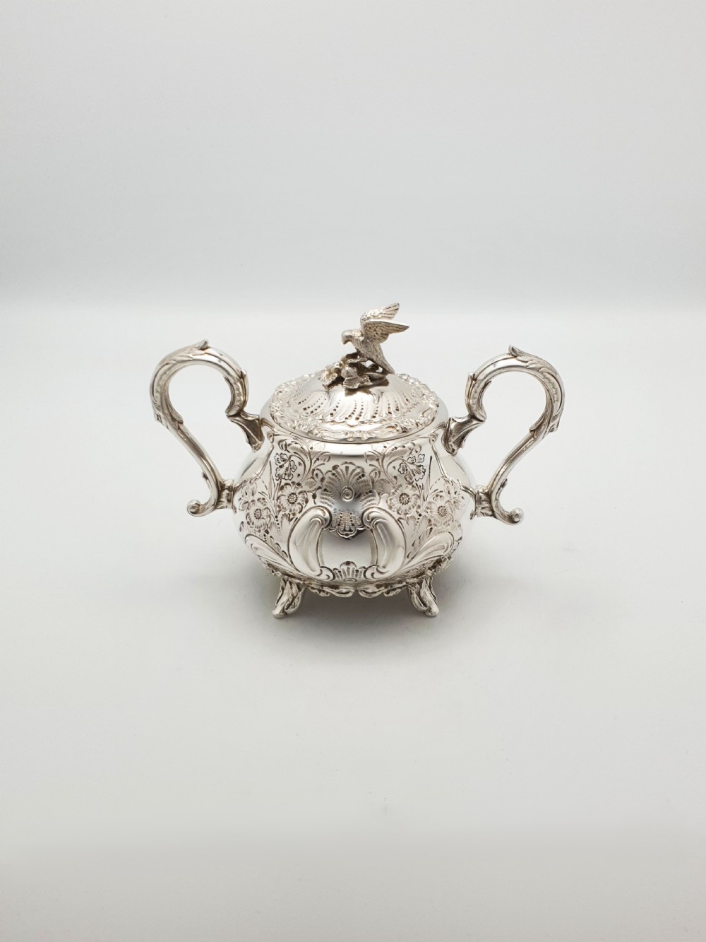 Ornate Antique Four-Piece Tea Set with Stunning Figural Detailing – circa 1920 View VIII
