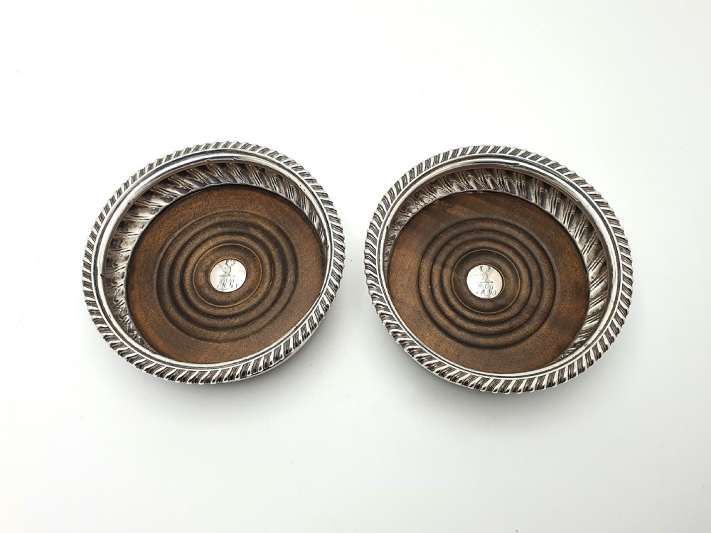 Lovely Pair of Antique Georgian Silver Coasters - 1812