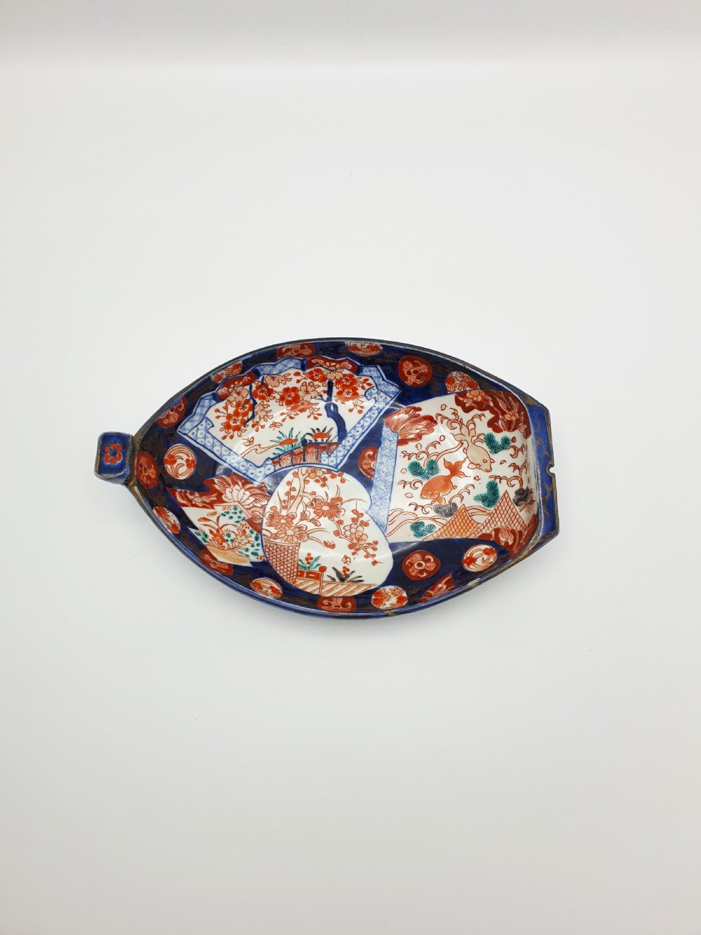 Lovely Antique Japanese Imari Porcelain Boat-Shaped Dish – circa 1900 View II