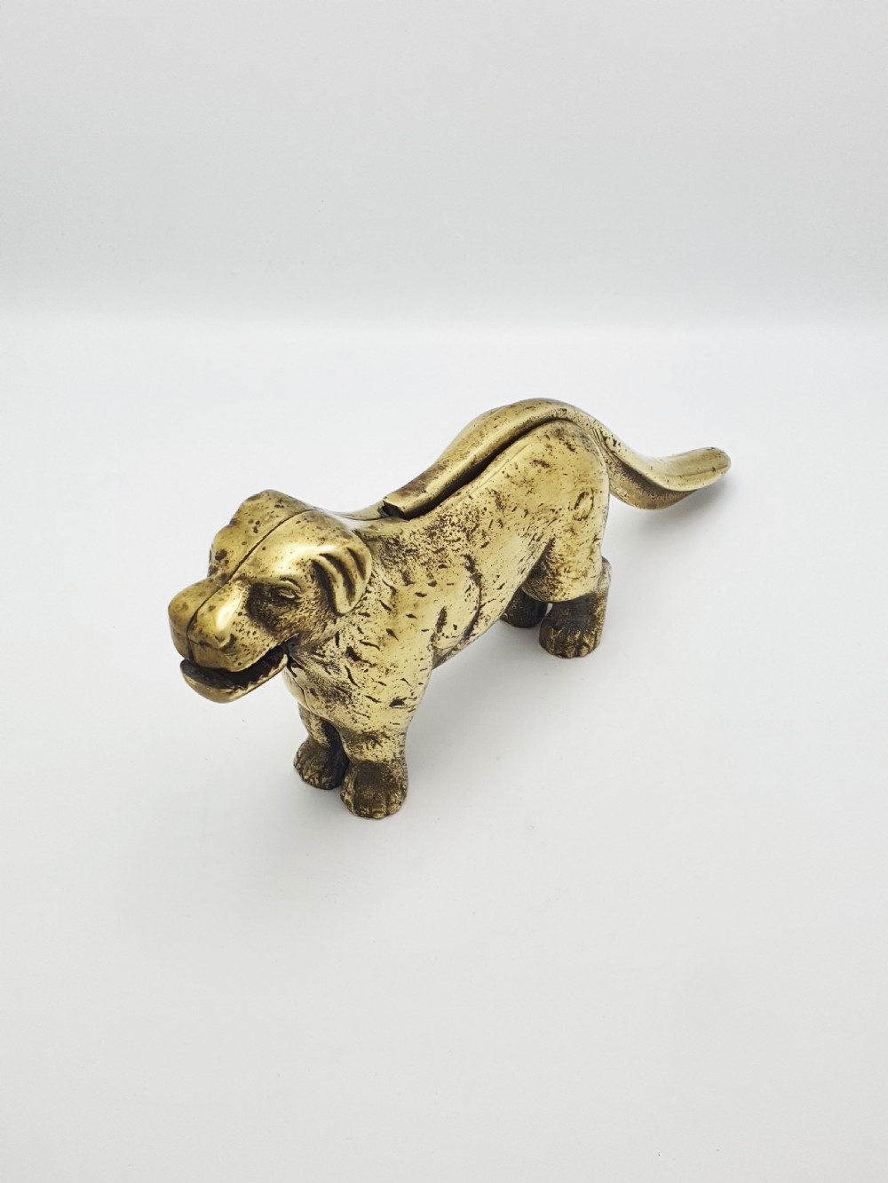 Charming Large Antique Brass Dog Nutcracker – circa 1890 View III