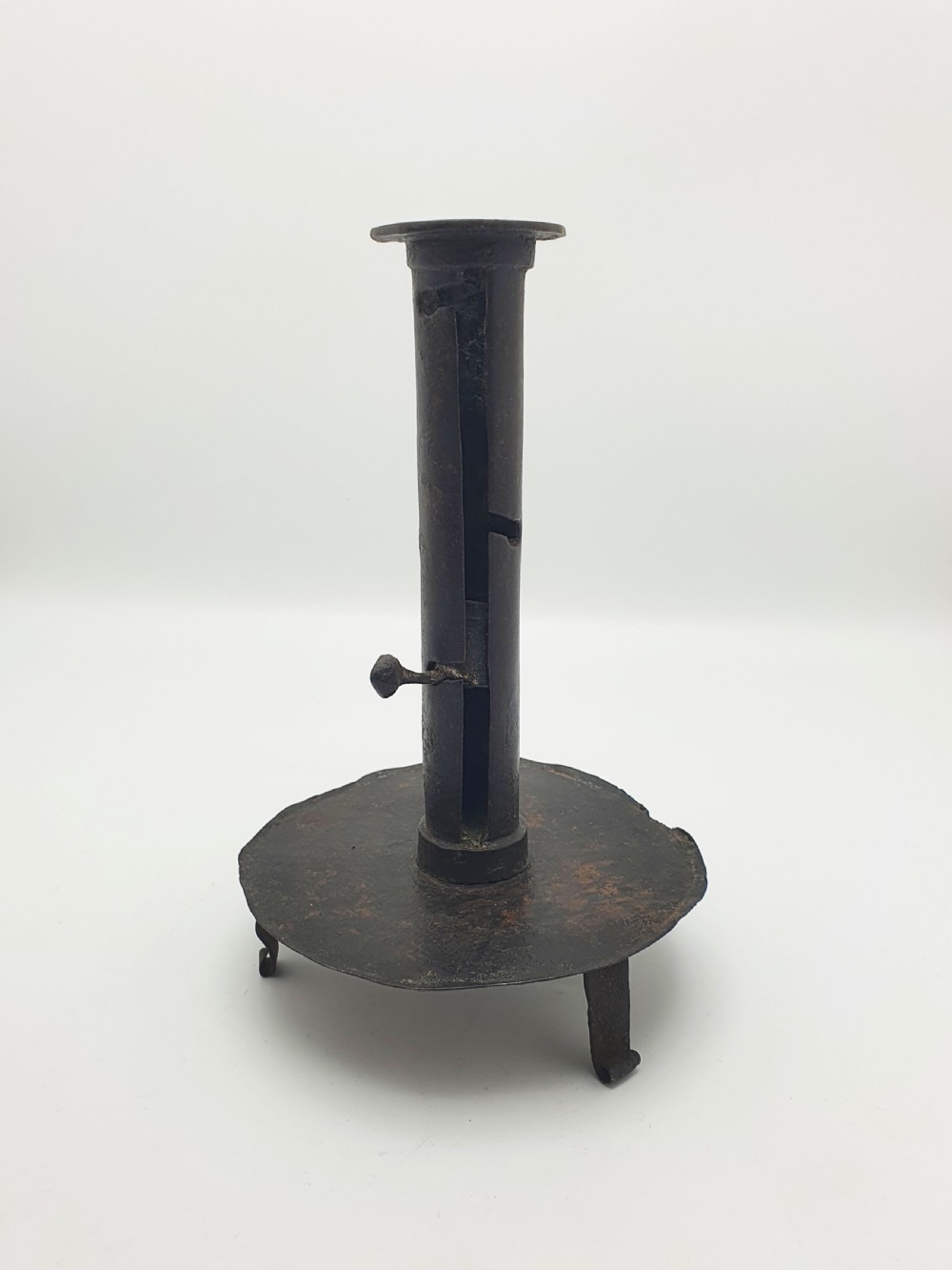 Fabulous Continental Wrought Iron “Courting” Candlestick – circa 1700 View II