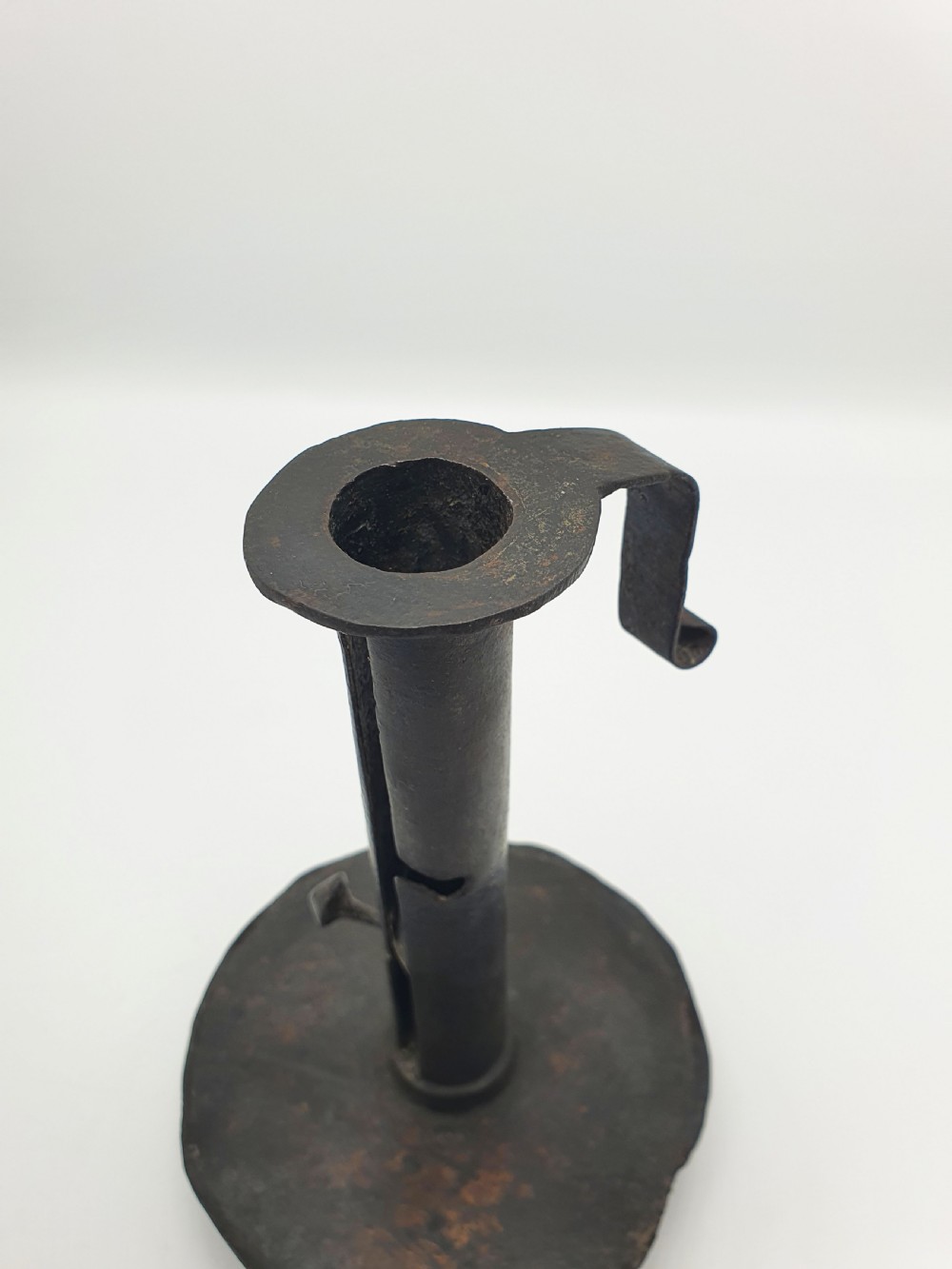Fabulous Continental Wrought Iron “Courting” Candlestick – circa 1700 View IV