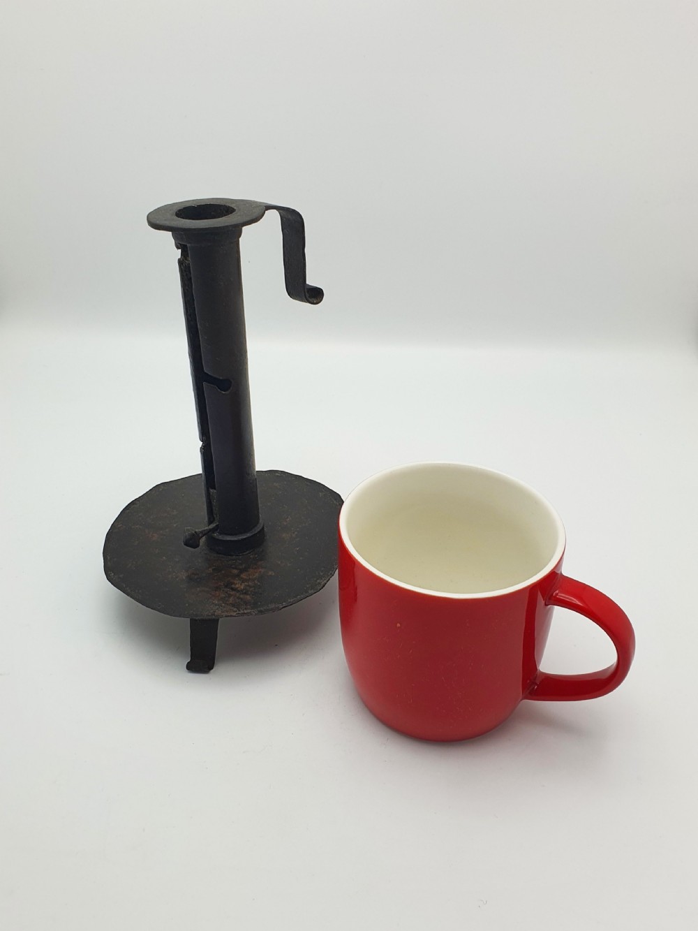 Fabulous Continental Wrought Iron “Courting” Candlestick – circa 1700 View VIII