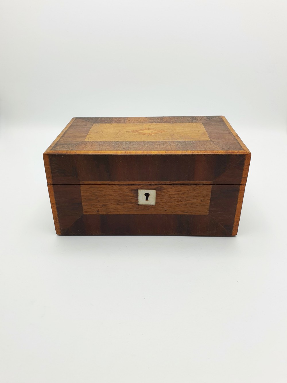 Lovely Antique Victorian Wooden Jewellery / Trinket Box with Inlay & Satin Lining – circa 1880 View VI