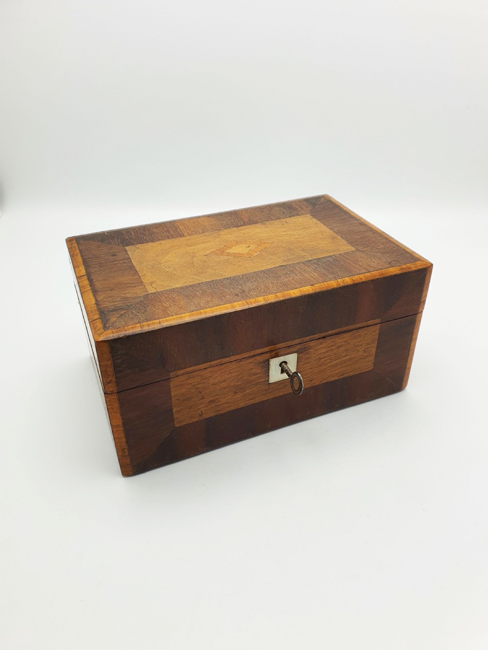 Lovely Antique Victorian Wooden Jewellery / Trinket Box with Inlay & Satin Lining – circa 1880 View XI