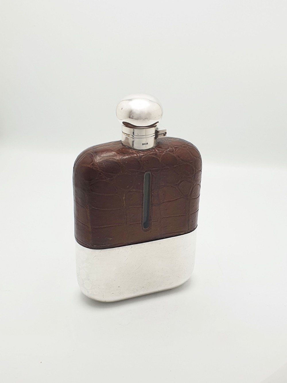 Giant Antique Edwardian Silver-Plated Hip Flask with Detachable Cup – circa 1905
