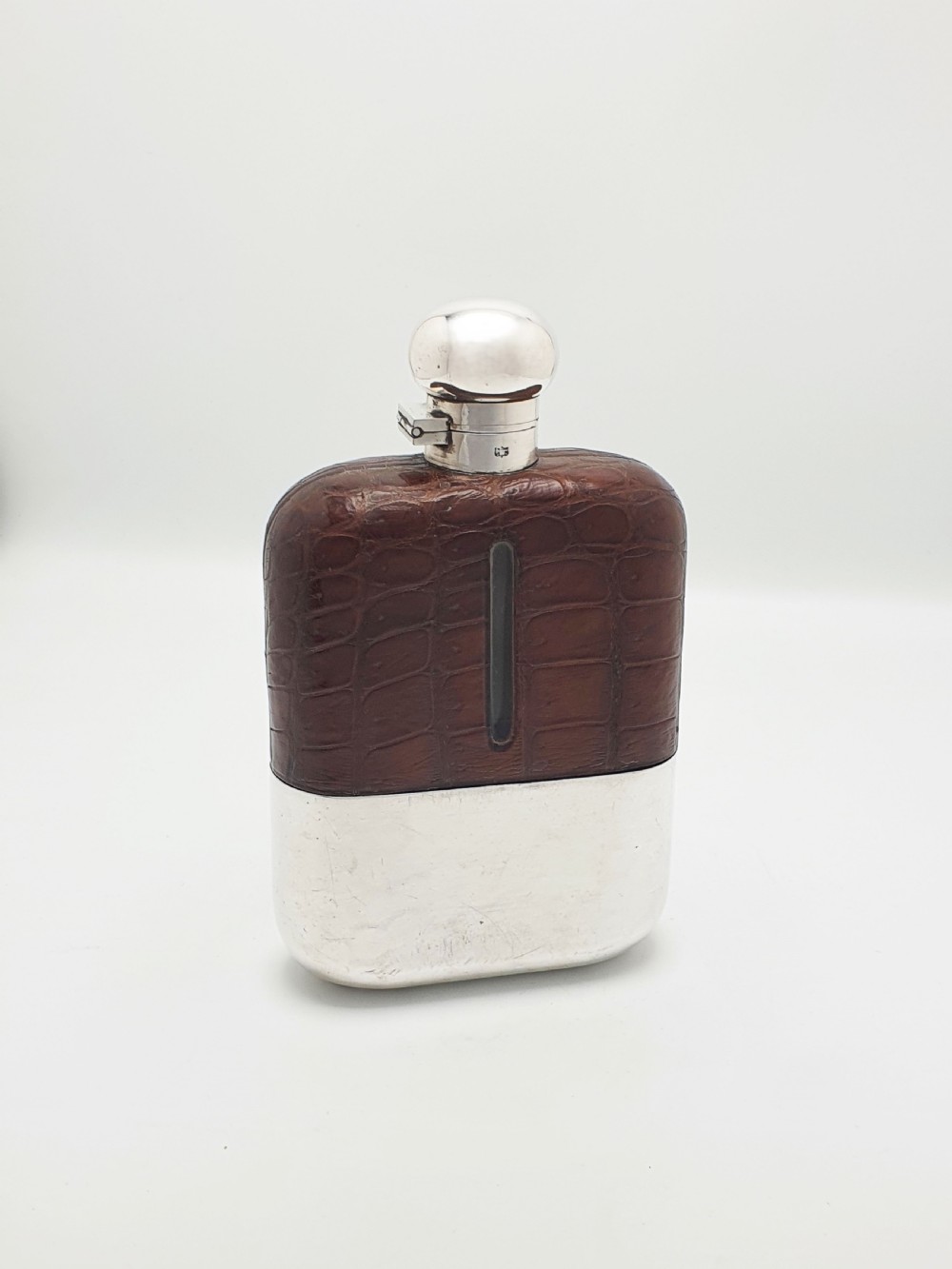 Giant Antique Edwardian Silver-Plated Hip Flask with Detachable Cup – circa 1905 View II