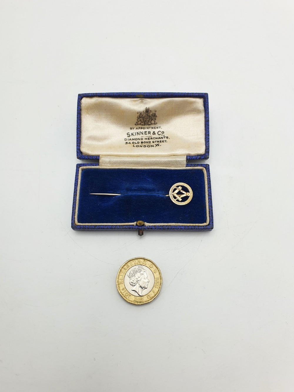 Handsome Antique Victorian 9ct Gold Masonic Tie Pin - 1897 View V