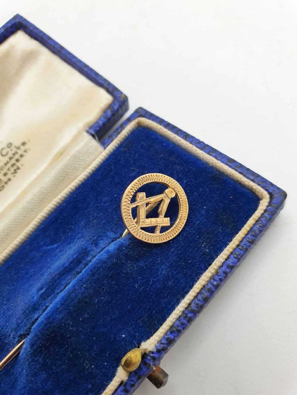 Handsome Antique Victorian 9ct Gold Masonic Tie Pin - 1897