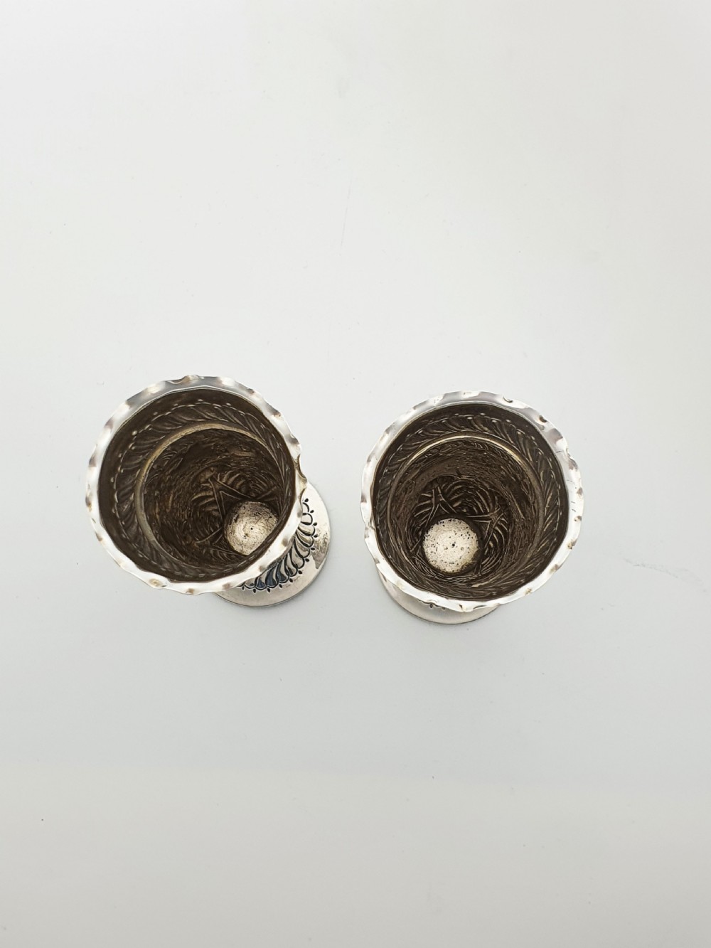Lovely Pair of Victorian Sterling Silver Posy Vases - 1899 View VIII
