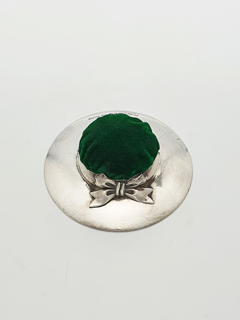 Lovely Edwardian Sterling Silver Suffragette Hat-Shaped Pin Cushion - 1908 View III