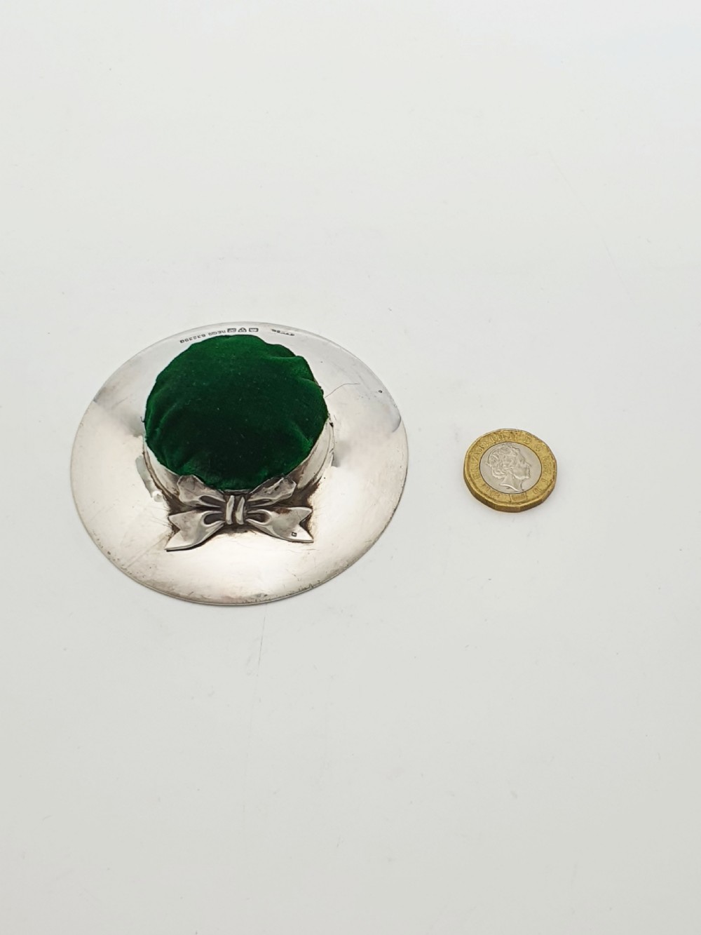 Lovely Edwardian Sterling Silver Suffragette Hat-Shaped Pin Cushion - 1908 View V