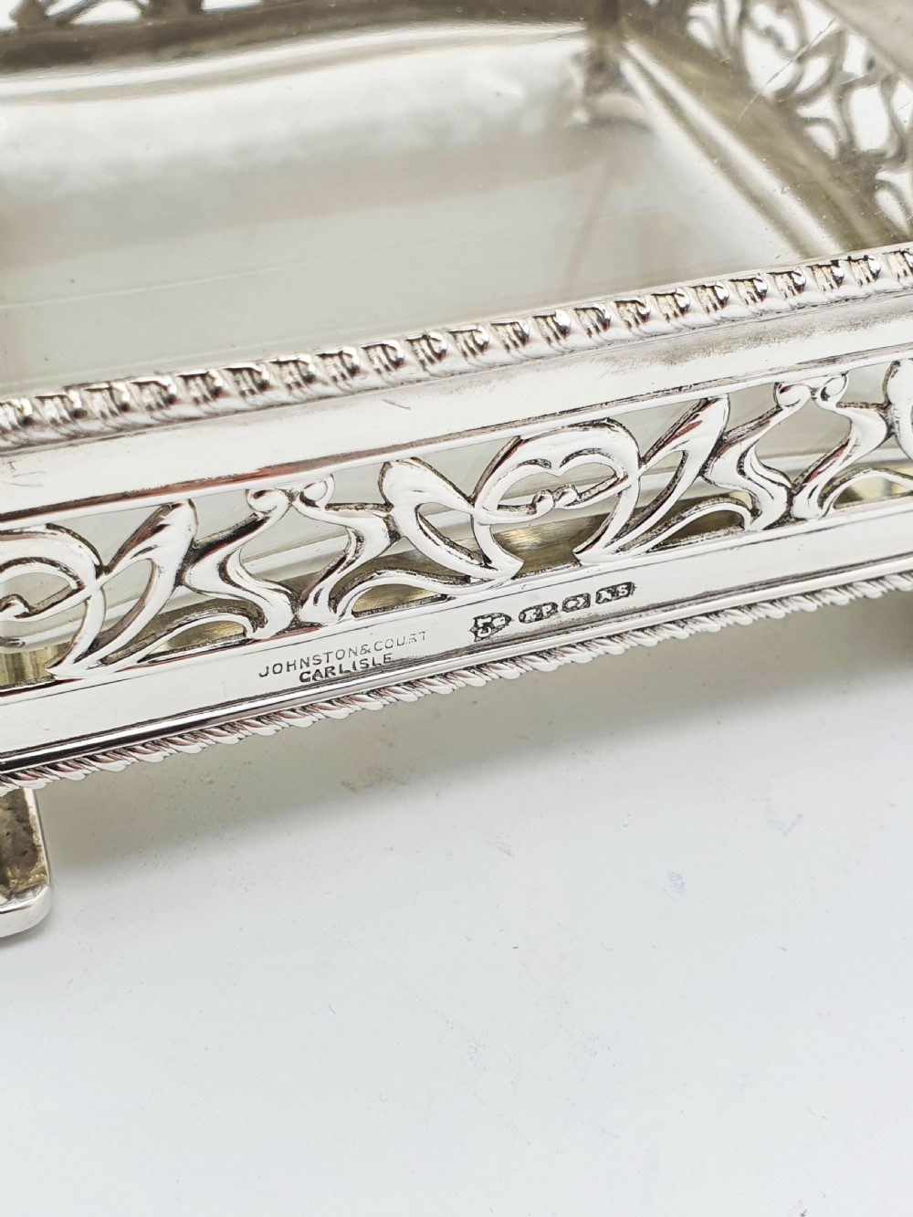 Splendid Art Deco Silver Plate & Glass Biscuit Box – circa 1925 View IV