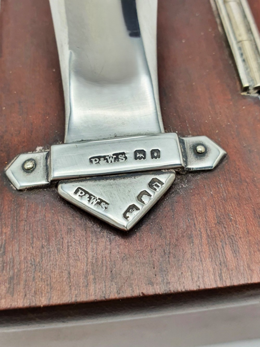 Antique Sterling Silver Mounted Mahogany Cigar Box – London, 1919 View II