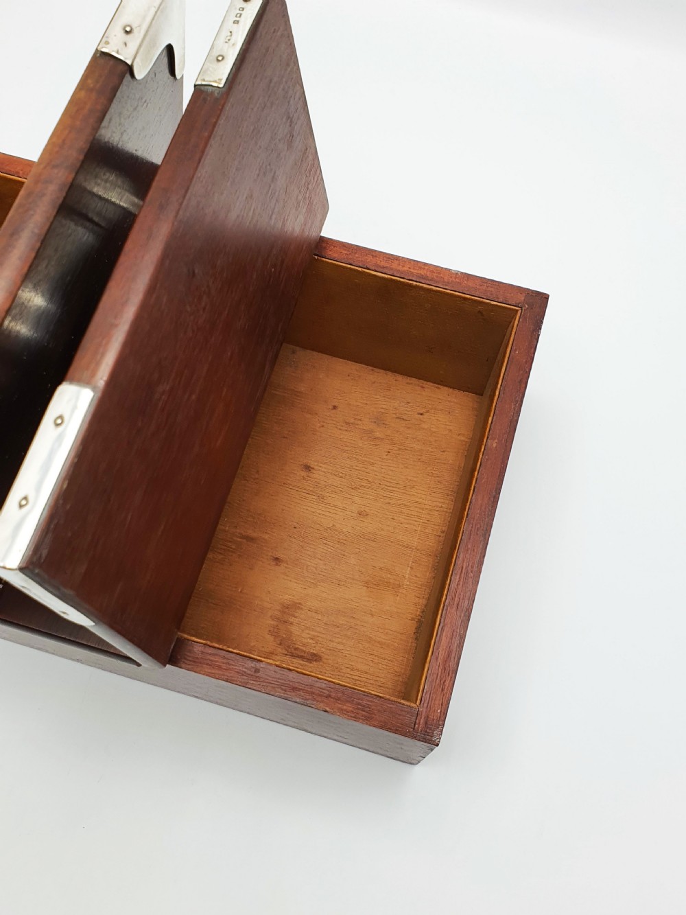 Antique Sterling Silver Mounted Mahogany Cigar Box – London, 1919 View VI