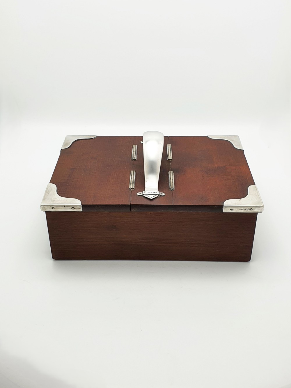 Antique Sterling Silver Mounted Mahogany Cigar Box – London, 1919 View VII